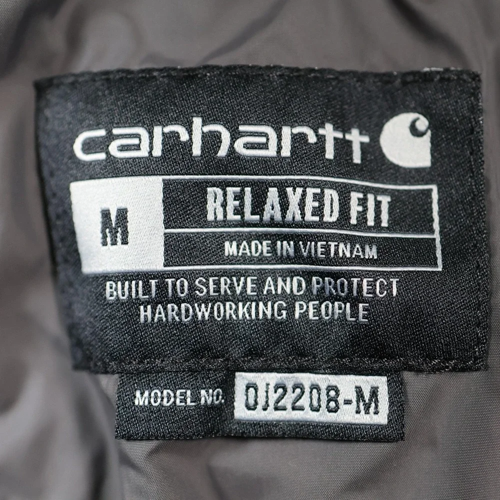 Carhartt Jacket Mens Medium Black Rain Defender Puffer Full Zip Quilted Relaxed
